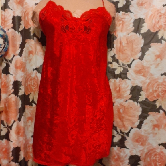 red nighty gown